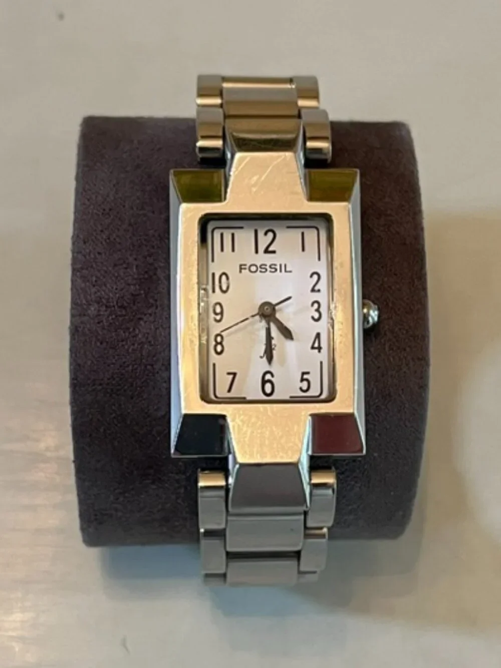 FOSSIL | F2 Vintage Silver-Tone Bracelet Watch Sporty Classic-EUC-NEW Battery